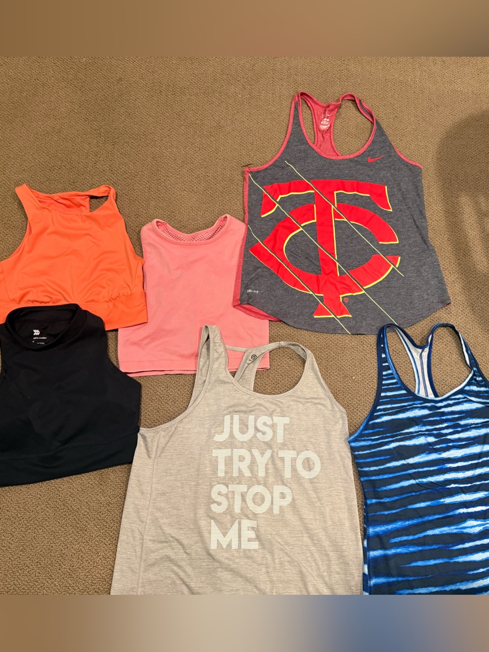 Nike Grey & Red Graphic Racerback Tank Top